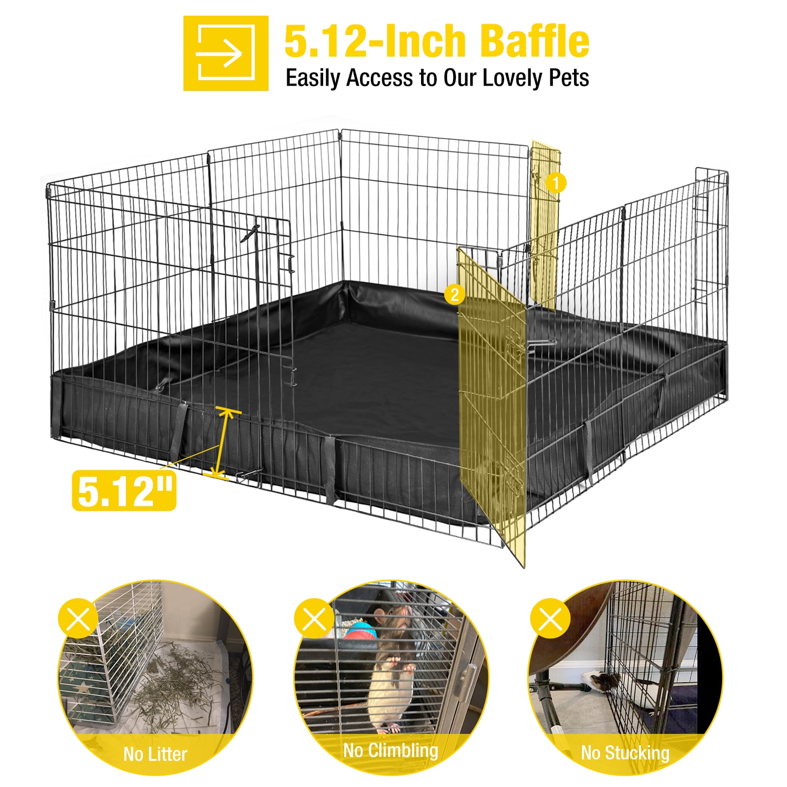 Aivituvin Pet Playpen Rabbit Hutch Bunny Cage Extension, Indoor Small Animal Playpen Enclosure, Waterproof