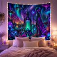 thumbnail image 2 of Alien Being in Cosmic Landscape with Glowing Portal, Mystical Psychedelic for Space Lovers, Fantasy Art Decor, Birthday Gift, Tapestry Wall Hanging for Bedroom and Living Room, 2 of 7