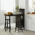 thumbnail image 6 of Barara King Dining Set,Dining Table Set, Dining Room Table,3 Piece Bar Table and Chairs Set with 6-Bottle Wine Rack-Brown, 6 of 12