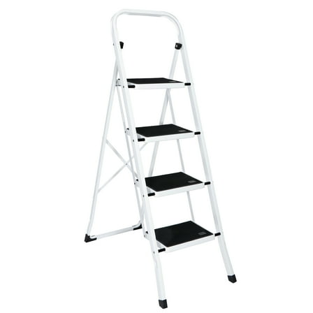 ZENY 4 Step Ladder Metal Frame Portable Folding Step Stool Anti-Slip Max 330lbs