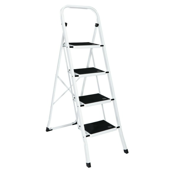 ZENY 4 Step Ladder Metal Frame Portable Folding Step Stool Anti-Slip Max 330lbs