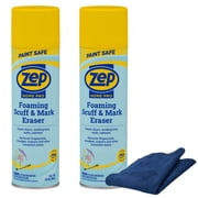 Zep Home Pro Foaming Scuff & Mark Eraser 18 oz and Blue Microfiber Rag Paint-Safe Wall Cleaner for Scuffs Marks and Crayon on Painted Surfaces