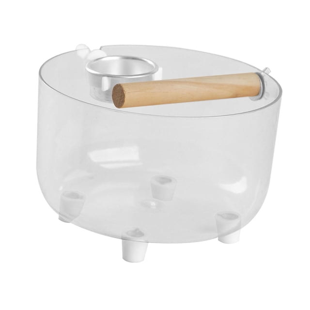 Soporte para orinal de pájaros con contenedor, percha para loros, agapornis, cacatúas y periquitos. Redondo