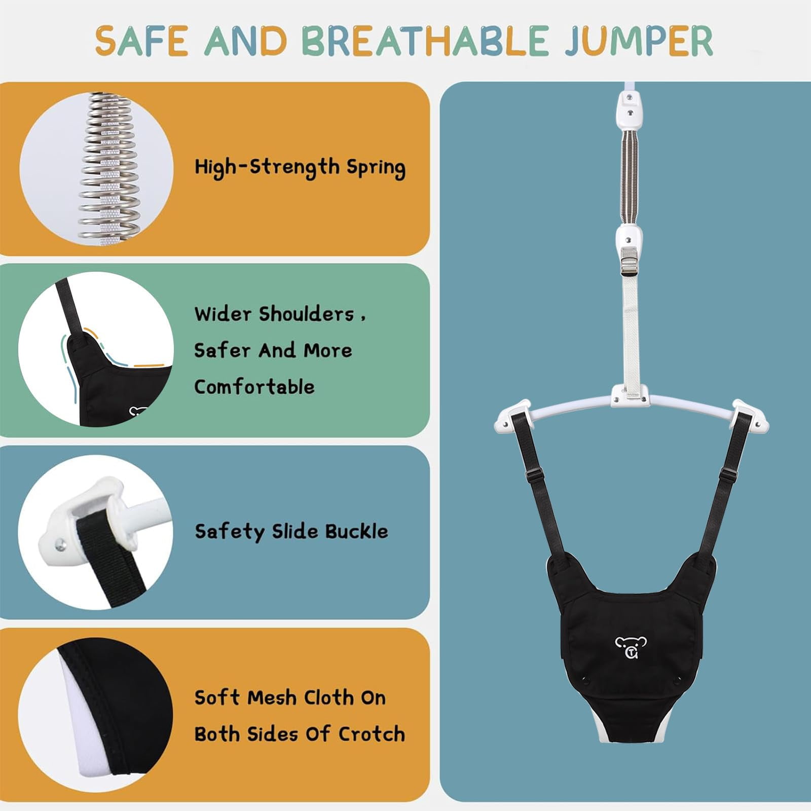 G TALECO GEAR 2 in 1 Baby Swing Outdoor, Baby Jumpers and Bouncers, Indoor Toddler Swing for Baby up to 3 Year, White