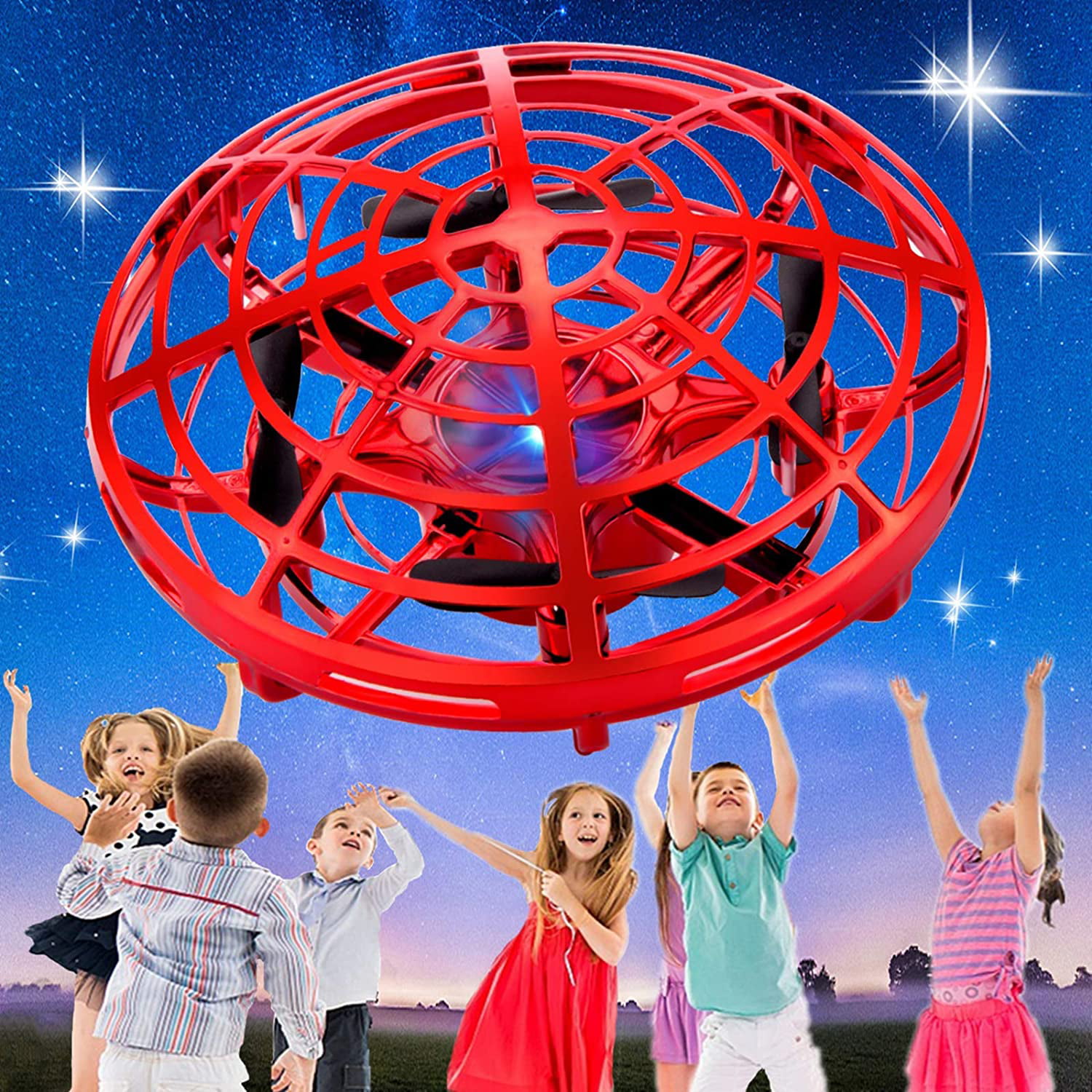 Anti-collision Hand UFO Ball Flying Aircraft RC Toys LED Quadcopter Levitation 