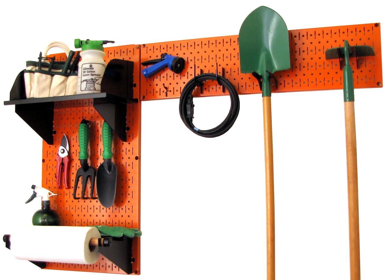 Wall Control Pegboard Garden Tool Board Organizer with Orange Pegboard