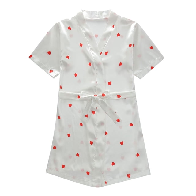 WEAIXIMIUNG Enfants Tout-Petits Bébés Filles Printemps Été Imprimé Manches Courtes Princesse Chemise de Nuit Robe de Nuit 1-2 Ans