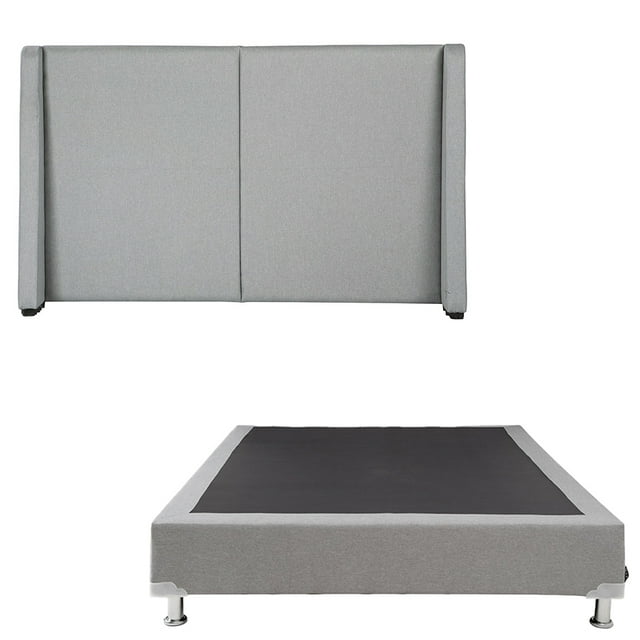 Box Base Cama Individual + Cabecera Milan Gris