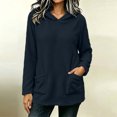 thumbnail image 6 of Miqool Womens Fleece Lined Hoodies Fall Winter Long Sleeve Pullover Tops Loose Fit Hooded Sweatshirt with Front Pockets, 6 of 8