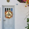 thumbnail image 4 of Halloween Wreath,Autumn Wreath,Artificial Fall Wreath Front Door Wreath Handmade Wreath Fall Decorations Halloween Decoration Farmhouse Wreath for Autumn & Halloween & Thanksgiving Day, 4 of 7