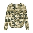 thumbnail image 2 of OVBMPZD Camo Girls T Shirts Long Sleeve Green Lightweight Crewneck Tunic Curvy Hem Soft Blouses Tops for Girls Size 7 Years, 2 of 6