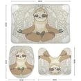 thumbnail image 2 of SKYSONIC Non-Slip 3 Piece Bathroom Rug Set Mandala Sloth Bear Soft Contour Rug + Toilet Lid Cover + Bath Mat Bathroom Decor, 2 of 6