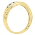 thumbnail image 3 of Dazzlingrock Collection Round White Diamond 5 Stone Illusion Set Ring for Men (0.10 ctw, Color I-J, Clarity I2-I3) in 10K Yellow Gold, Size 12.5, 3 of 5