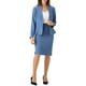 thumbnail image 2 of Conjuntos de falda para mujer INSPIRE CHIC, traje sin cuello, blazer y faldas lápiz, 2 piezas, atuendos elegantes, M gris azul, 2 of 6