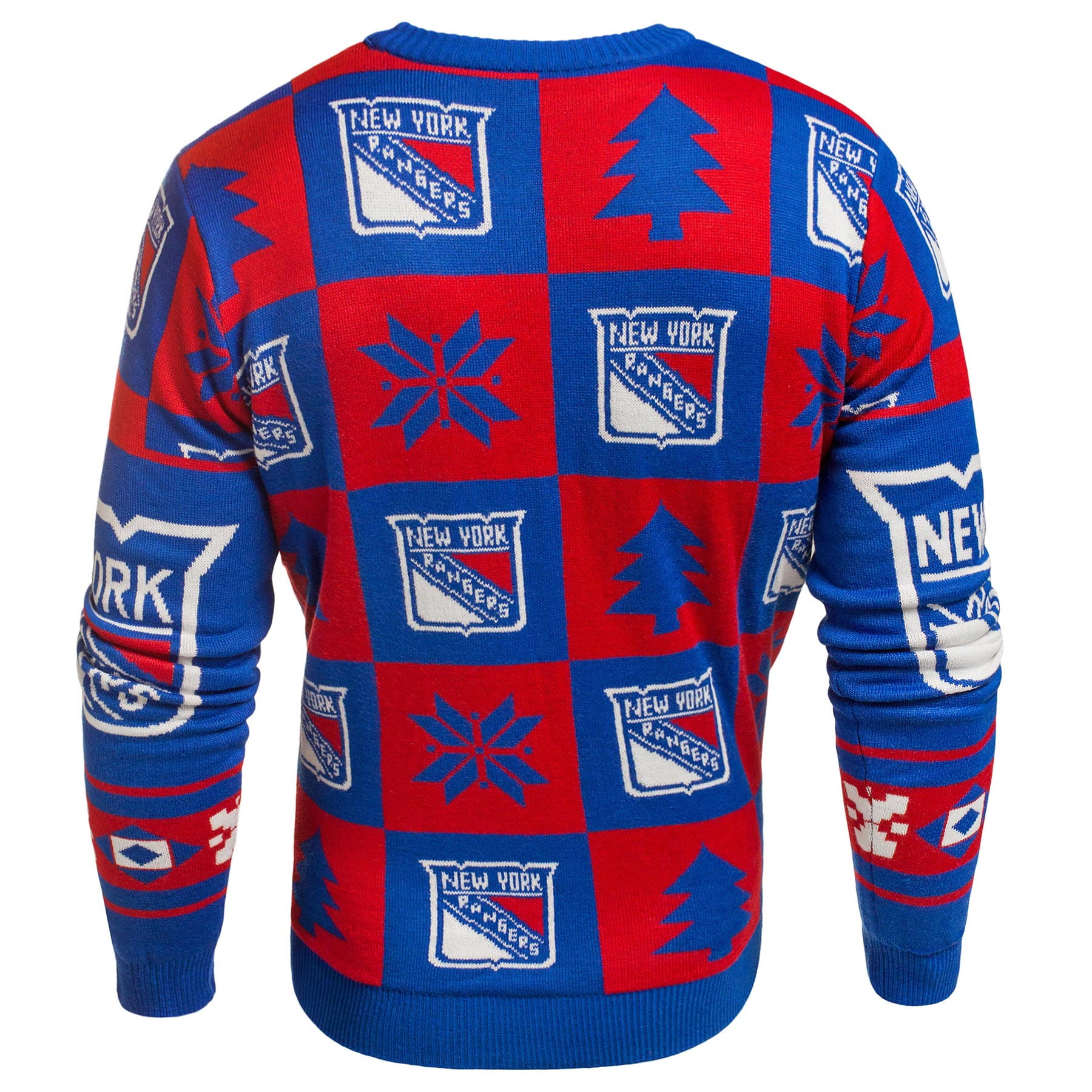 New York Rangers NHL Patches Ugly Crewneck Sweater Klew Walmart