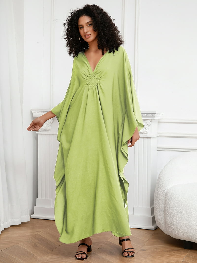 EDOLYNSA Plus Size Kaftan Dresses for Women Long Caftan Loungewear Maxi Beach Dress Oversized Beachwear Elegant House Wear Nightgown moomoo Dress EDOLYNSA Plus Size Kaftan Dresses for Women Long Caftan Loungewear Maxi Beach Dress Oversized Beachwear Elegant House Wear Nightgown moomoo Dress