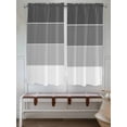 thumbnail image 6 of Bedroom Curtains 63 Inches length, Black Grey Striped Window Treatment Curtain Drapes, Farmhouse Modern Rod Pocket Curtain Panels for Living Room Kitchen, 42"x63", 2 Panels, 6 of 7