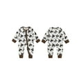 thumbnail image 2 of Elippeo Baby Girls Boys Western Romper Horse Print Long Sleeve Front Zipper Casual Jumpsuit for Fall  3 6 12 18 Months, 2 of 9