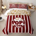 thumbnail image 2 of Erosebridal Retro Pop Corn Movie Twin Quilt Set for Boys Girls, Red White Stripes Line Twin Coverlet Set, 2 Pieces, 2 of 7