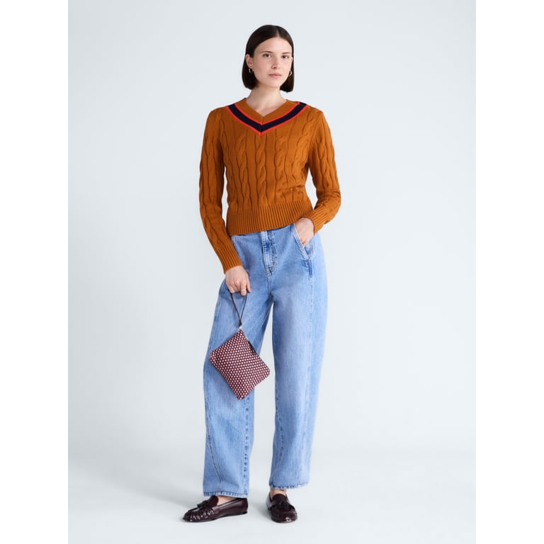 Free Assembly Women's Cable Knit Sweater, Sizes XS-4X photo 2