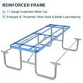thumbnail image 5 of 96" Picnic Table, Expanded Outdoor Steel Picnic Table with Umbrella Hole, Outdoor Picnic Table for Patios, Parks, Gardens, Blue, 5 of 7