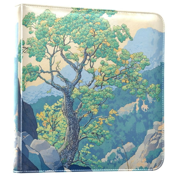 FORMRS 3 Ring Photo Album 4"x6" Self Adhesive Large Capacity PU Leather Cover, Beige Tree