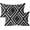 Black 2PC, variant on 2-Pack Outdoor Waterproof Throw Pillow Cover, 12x20 Inch Linen Boho Geometric Decorative Cushion Cover for Patio/Balcony, Water Resistant Pillow Case [Black with White Stripe]