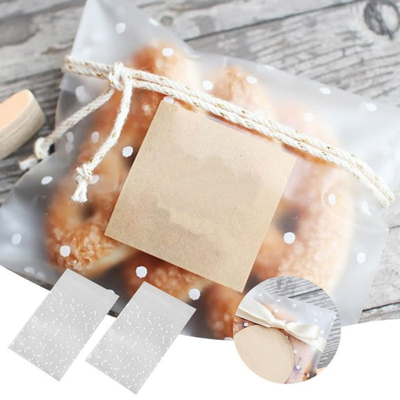 Self Cookie Bags White Dot Snack Bags Candy Bags Party Bags 100 Pieces Self Christmas DIY Party Snack Cookie Candy Bags Storage with Lids 30 Glass Canisters Airtight Food Storage Set Home And Kitchen