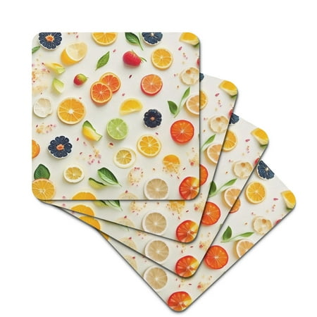 

Rubber Square Coasters Not Easily Deformed Soft and Have Thermal Insulation Properties with Exquisite Fruit Coasters