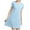 Light Blue, variant on Tranfacy Women Summer Sleepshirt Solid Short Sleeve Built In Bra Mid Calf Dress Soft Daily Home Wear