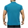 thumbnail image 4 of Fashion YLSDY Men's Cycling Jerseys Moisture Wicking Short Sleeve Quarter Zip Quick Dry Bike Shirts Short Sleeve Running Tops Sky Blue XXL, 4 of 4