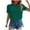 Green, variant on Shirts for Women Plus Size Short Sleeve Solid Color V-Neck Button-Front Top Army Green XXL