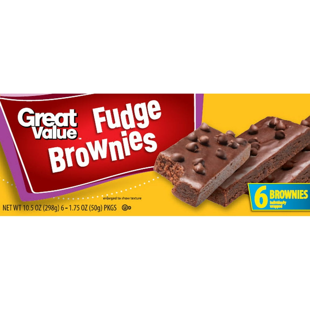 Great Value Fudge Brownies, 10.5 oz
