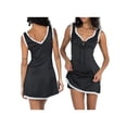 thumbnail image 7 of Biekopu Women Summer Satin Nightgowns,Bandage Lace Patchwork Night Sleeveless Sleep Dress, 7 of 7