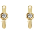 thumbnail image 2 of FB Jewels Set 14K Yellow Gold Genuine White Sapphire Round 3 mm Pair Polished J-Hoop Earrings With Backs, 2 of 2