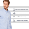 thumbnail image 3 of kiğılı Oxford Shirts For Men, 100% Cotton Slim Fit Mens Dress Shirts, Non-iron Casual Long Sleeve Shirt, Button Down Collar Work Shirt, Adjustable Cuffs, Cool Blue | M - Awesome Blue, 3 of 7