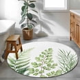 thumbnail image 3 of Green Leaves Round Area Rug 3Ft Washable Small Circle Rugs for Kitchen Entryway, Summer Botanical Watercolor Leaf Farmhouse Non-Slip Carpet Floor Mats Indoor Outdoor Carpet Runner Home Decor, 3 of 8