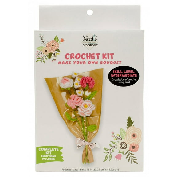 Needle Creations Pink Floral Bouquet Crochet Kit