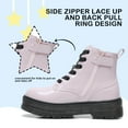 thumbnail image 6 of Apakowa Girls Ankle Boots Lace Up Waterproof Combat Shoes With Side Zipper (Toddler/Little Kid/Big Kid), 6 of 8