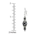 thumbnail image 4 of One Pair of Beaded Glass and Pewter Dangle Earrings, Platinum Ear Wires,Grey, 4 of 4