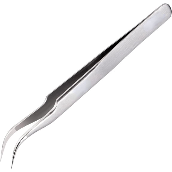 Precision Tweezer, Upgraded Professional Fine Tip curved Tweezer, High-end Stainless Steel Tweezer for Craft, Electronics, Soldering, Eyelash Extensions, Laboratory Work, Jewelry-Making