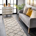thumbnail image 4 of nuLOOM Amelia Moroccan Lattice Tassel Shag Area Rug, 6' Square, Off White, 4 of 4