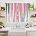 thumbnail image 2 of Pink Gray Kitchen Curtains 63 Inch Length, Contemporary Abstract Gradient Aesthetic Grommet Top Bedroom Living Room Curtains, Light Filtering Cafe Curtain Drapes 2 Panels Set 104''x63'', 2 of 9
