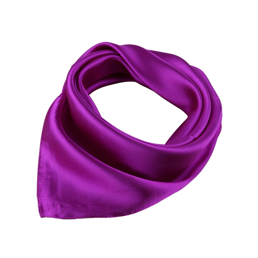 Purple 100% Natural Pure Silk Scarf Solid Color Plain Scarves Soft Winter