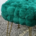 thumbnail image 6 of Home Soft Things Fox Faux Fur Pouf Stool Ottoman - Teal Blue - 17x17x17", 6 of 7