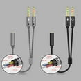 thumbnail image 2 of 3.5mm Female to 2 Male Mono Stereo Y-Cable Splitter Compatible for Home Stereo, 2 of 6