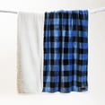 thumbnail image 4 of Carstens, Inc. Wrangler Ultra Premium Super Soft Plush Sherpa Fleece Oversized Throw Blanket 54" x 68", Blue Buffalo Plaid, 4 of 7