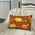 thumbnail image 5 of Pofeuu Dinosaurs and Leaves Print Polyester Microfiber Plush Pillowcases, Super Soft and Cozy Pillow Case Covers with Envelop Closure（Pillow core not included）-16"x24", 5 of 6