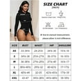 thumbnail image 5 of SOMER Women's Bodysuit Deep V Neck Long Sleeve Turtleneck Half Zip Up Sexy Casual Collared Polo Bodysuits, 5 of 8