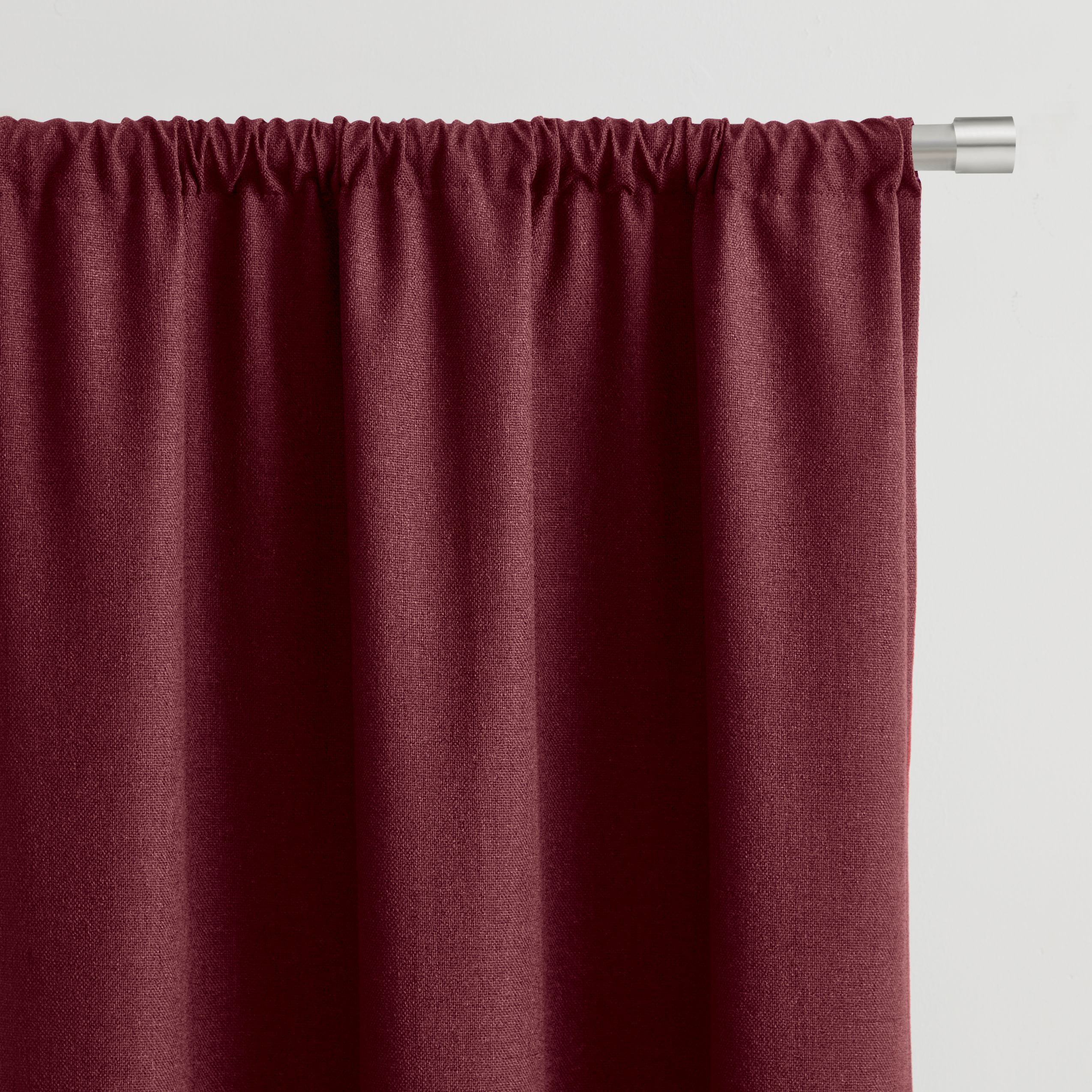 Mainstays Solid Twill Blackout Curtain Panel and Sheers, Set of 4, Merlot, 27.5" W x 84" L